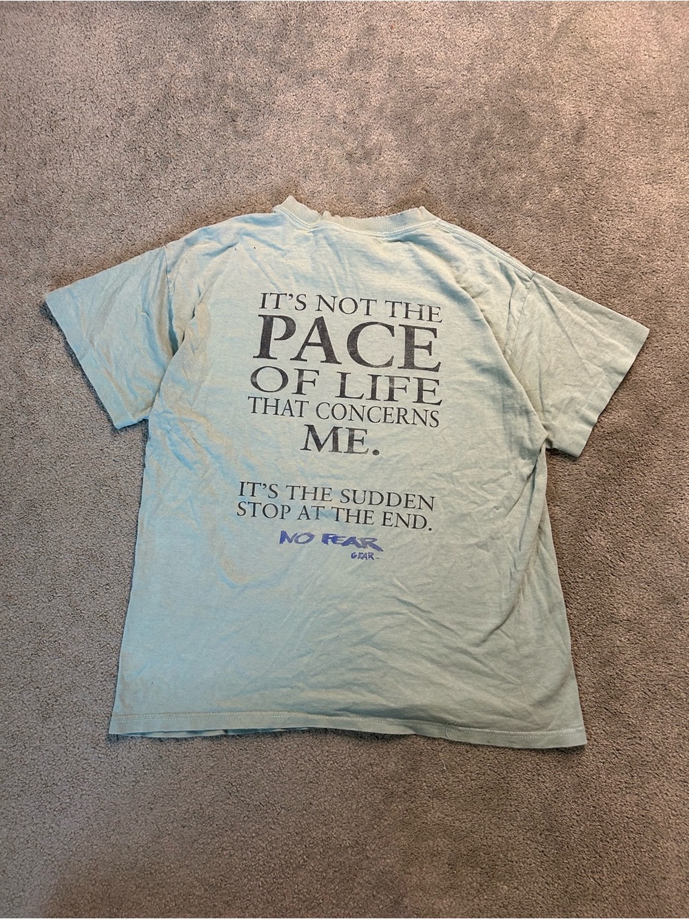 Vintage 90s No Fear Pace Of Life Single Stitch T Shirt Size Large Y2K Skate